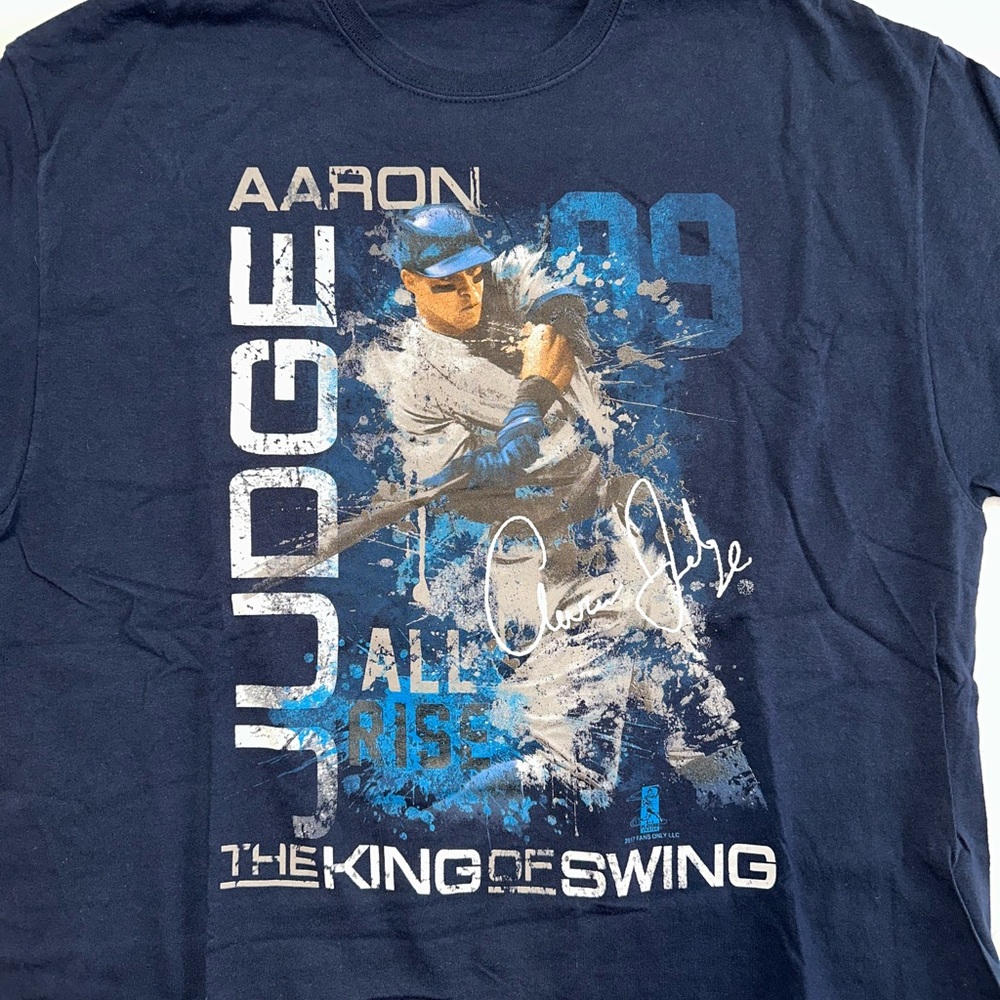 Aaron Judge 99 New York Yankees Home Run King of Swing Shirt size XL - Picture 2 of 2